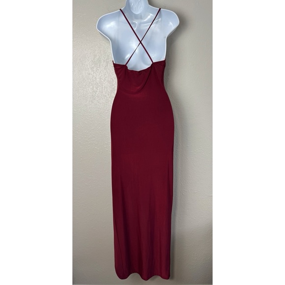 Windsor burgundy get the scoop sleeveless maxi bodycon dress L - Picture 7 of 12